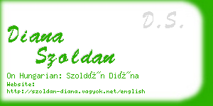 diana szoldan business card